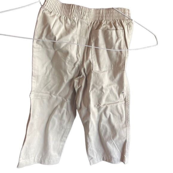 WonderKids light tan cream elastic waist pants bottoms kids NEW NWT 3T khakis - Picture 4 of 9